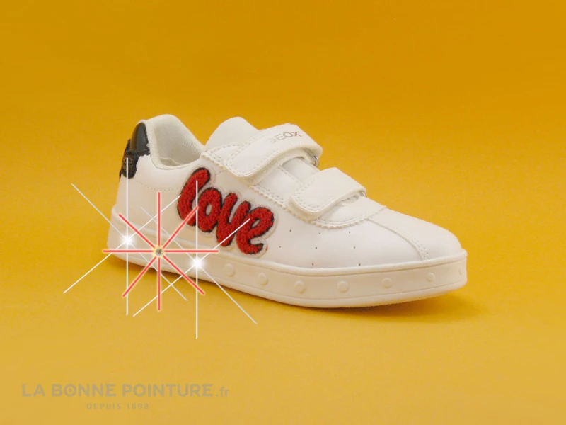 Geox SKYLIN J928WC - White Red - Love - Sneakers Fille 3 Geox SKYLIN J928WC - White Red - Love - Sneakers Fille