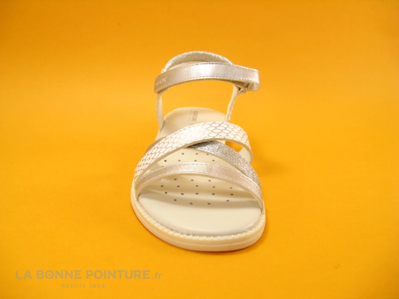 Geox Sand Karly White Silver J5235D Nu-pieds Fille 4 Geox Sand Karly White Silver J5235D Nu-pieds Fille – Image 2