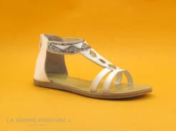 Wipop ICLANO Blanc - Perles - Sandale Fille - Zip