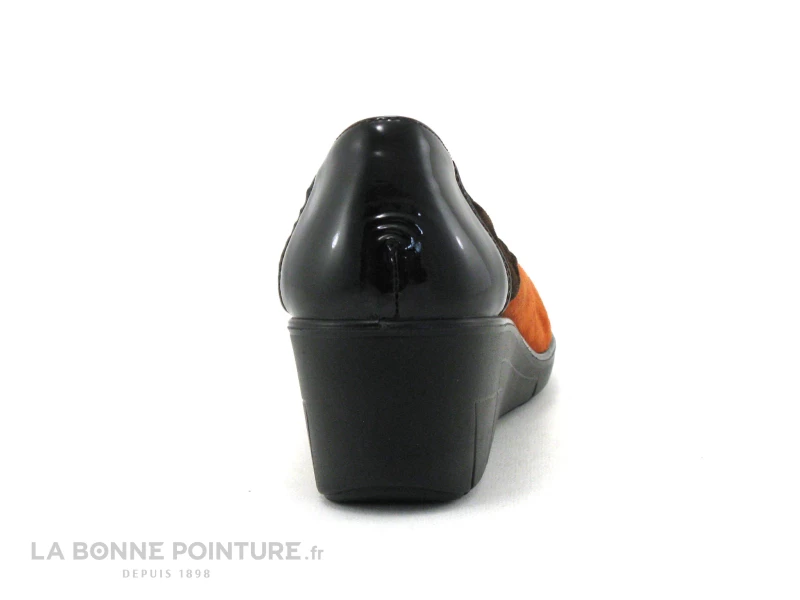 Inea DECODE Velours Choco Citrouille - Escarpin Talon Compense 6 Inea DECODE Velours Choco Citrouille - Escarpin Talon Compense – Image 4