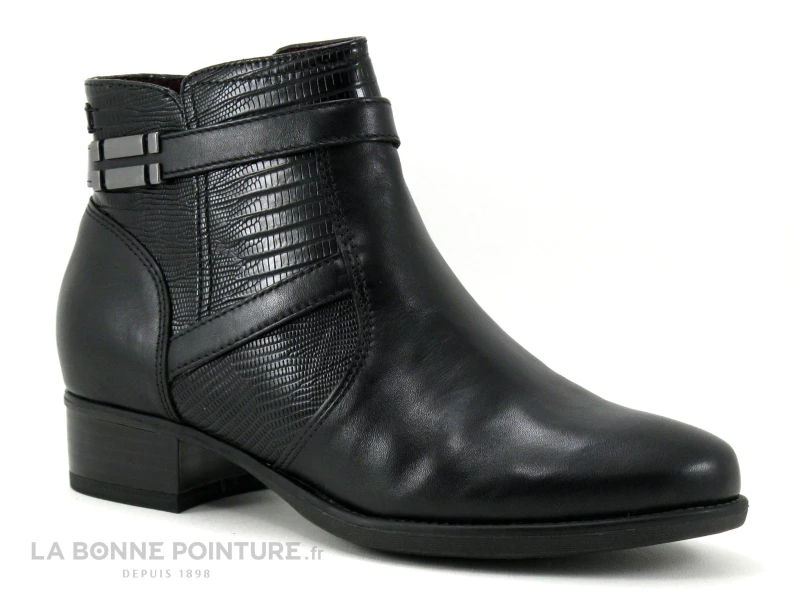 Tamaris 1-25373-27 - Bottine Femme Noire - Cotes Reptile 3 Tamaris 1-25373-27 - Bottine Femme Noire - Cotes Reptile