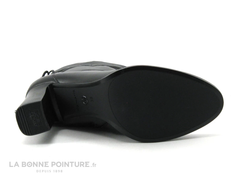 Tamaris 1-25368-27 Black Leather - Bottine à Talon Haut Cuir Noir 8 Tamaris 1-25368-27 Black Leather - Bottine à Talon Haut Cuir Noir – Image 6