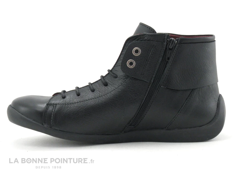 Alce Shoes 9241 - Chaussure Montante Cuir Noir - Lacet Et Zip 5 Alce Shoes 9241 - Chaussure Montante Cuir Noir - Lacet Et Zip – Image 3