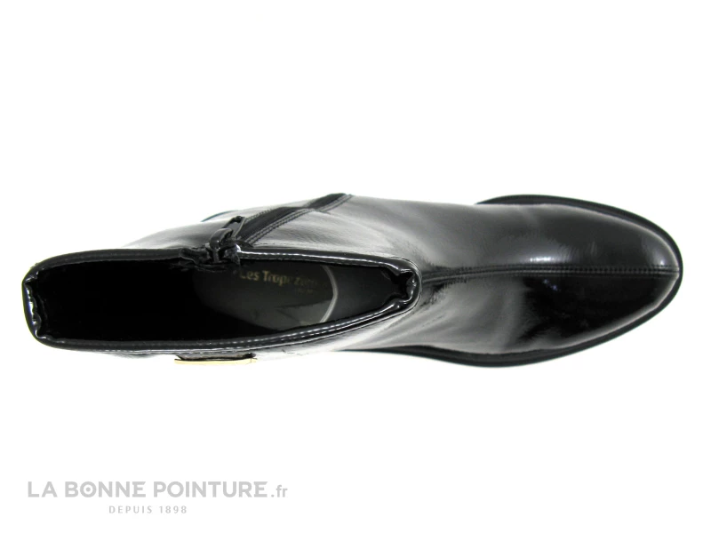 Les Tropeziennes DELIZIA 44535 Noir Vernis - Bottine Noire Talon Epais 8 Les Tropeziennes DELIZIA 44535 Noir Vernis - Bottine Noire Talon Epais – Image 6