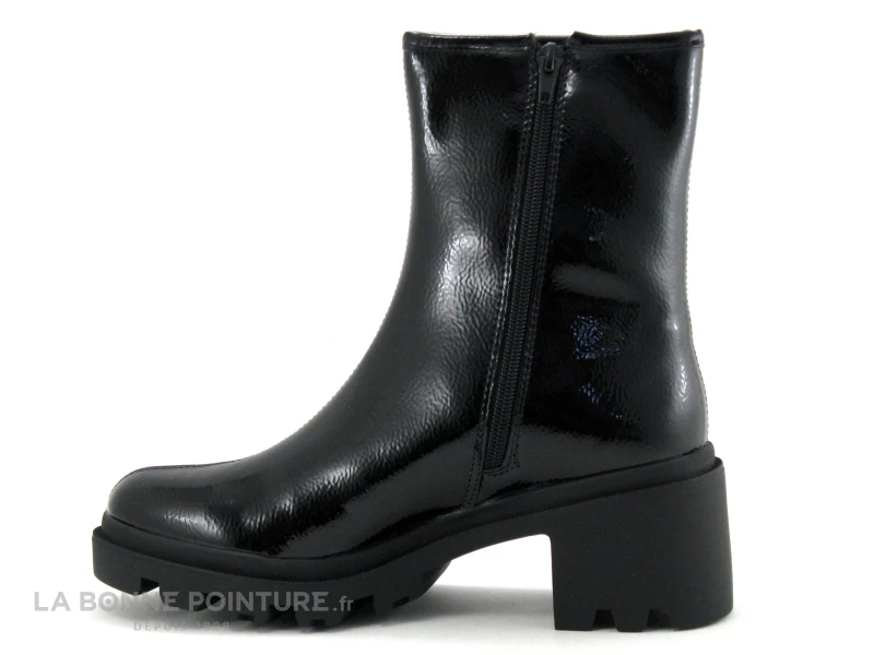 Les Tropeziennes DELIZIA 44535 Noir Vernis - Bottine Noire Talon Epais 5 Les Tropeziennes DELIZIA 44535 Noir Vernis - Bottine Noire Talon Epais – Image 3
