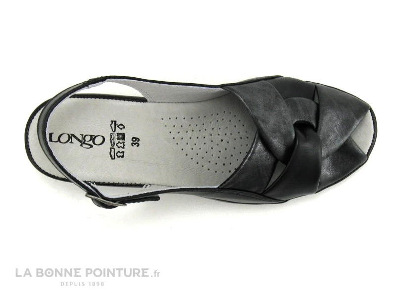 Longo 1020273 Noir - Gris Metal - Sandale Classique Femme 8 Longo 1020273 Noir - Gris Metal - Sandale Classique Femme – Image 6