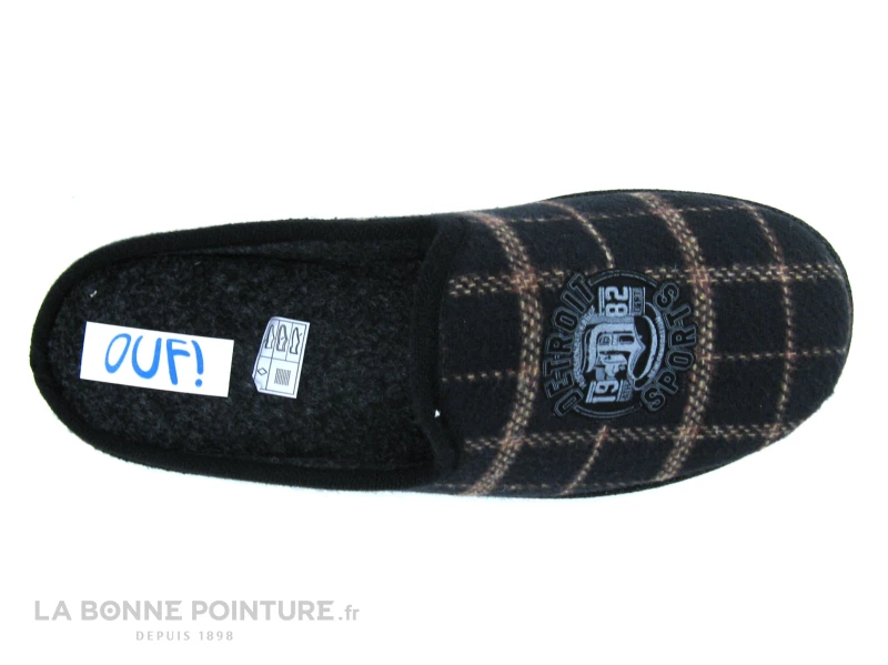 Ouf BARTOLI Noir Beige - Carreaux - Pantoufle Mule Homme 5 Ouf BARTOLI Noir Beige - Carreaux - Pantoufle Mule Homme – Image 3
