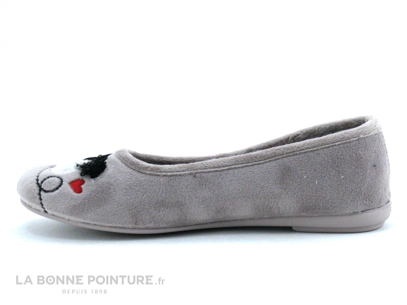 Ouf TRALY Taupe - Souris Bonnet Noir - Coeurs - Pantoufle Ballerine 4 Ouf TRALY Taupe - Souris Bonnet Noir - Coeurs - Pantoufle Ballerine – Image 2