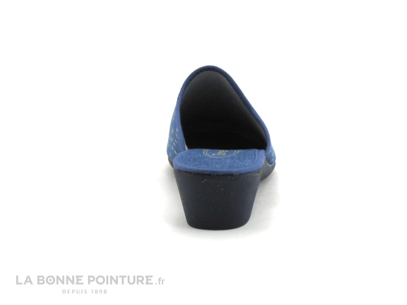 Semelflex COLETTE - Bleu Jeans - Pois Argent - Pantoufle Mule Femme 6 Semelflex COLETTE - Bleu Jeans - Pois Argent - Pantoufle Mule Femme – Image 4