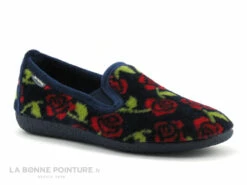 Semelflex VIRGINIA Marine - Roses Rouges - Chausson Femme