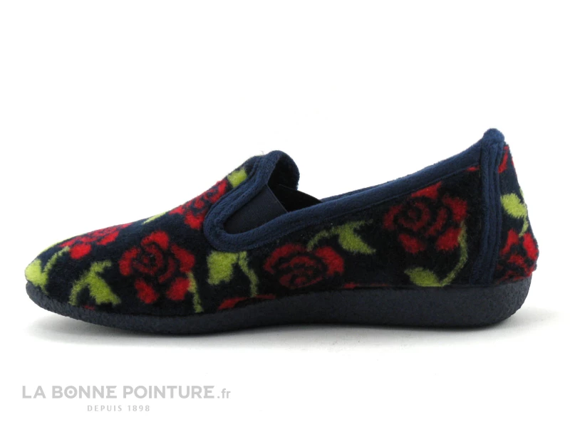 Semelflex VIRGINIA Marine - Roses Rouges - Chausson Femme 5 Semelflex VIRGINIA Marine - Roses Rouges - Chausson Femme – Image 3
