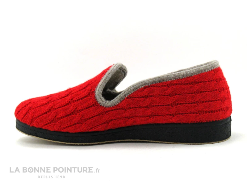 Semelflex RUBY Rouge - Tricot - Charentaise Souple Femme 5 Semelflex RUBY Rouge - Tricot - Charentaise Souple Femme – Image 3
