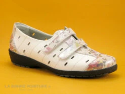 Suave LONDON 8017PT Spring White - Chaussure Ă Scratches Blanche Et Fleurie