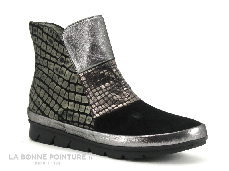 Pedi Girl GIPSY Noir Bronze - Bottine Femme Semelle Compensee 7 Pedi Girl GIPSY Noir Bronze - Bottine Femme Semelle Compensee – Image 5