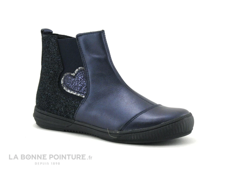 Bopy SIROKER Marine - Cuir Metal - Paillettes - Bottine Fille 3 Bopy SIROKER Marine - Cuir Metal - Paillettes - Bottine Fille