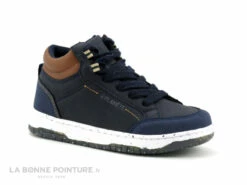 Alma Planete ECKOS - Lacet Et Zip - Marine Camel - Basket Montante GARCON