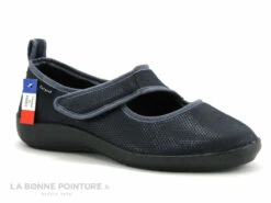 Fargeot TARZALIE Marine - Chausson Ballerine Femme Avec Scratch