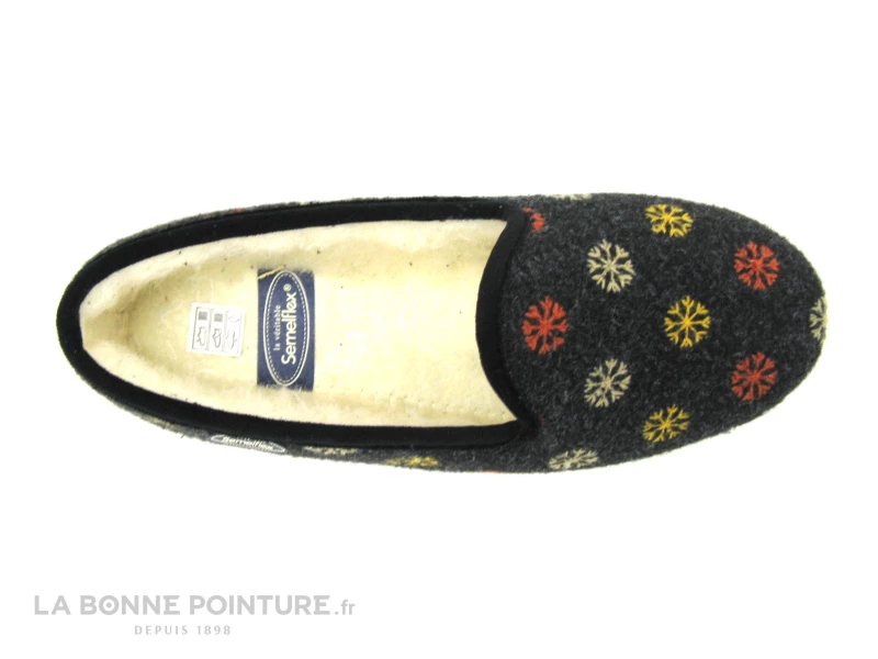 Semelflex CALOLYDIE Anthracite - Flocons - Charentaise Femme 8 Semelflex CALOLYDIE Anthracite - Flocons - Charentaise Femme – Image 6