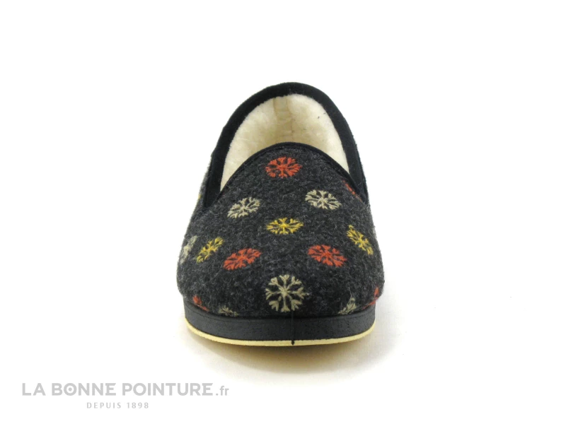 Semelflex CALOLYDIE Anthracite - Flocons - Charentaise Femme 4 Semelflex CALOLYDIE Anthracite - Flocons - Charentaise Femme – Image 2