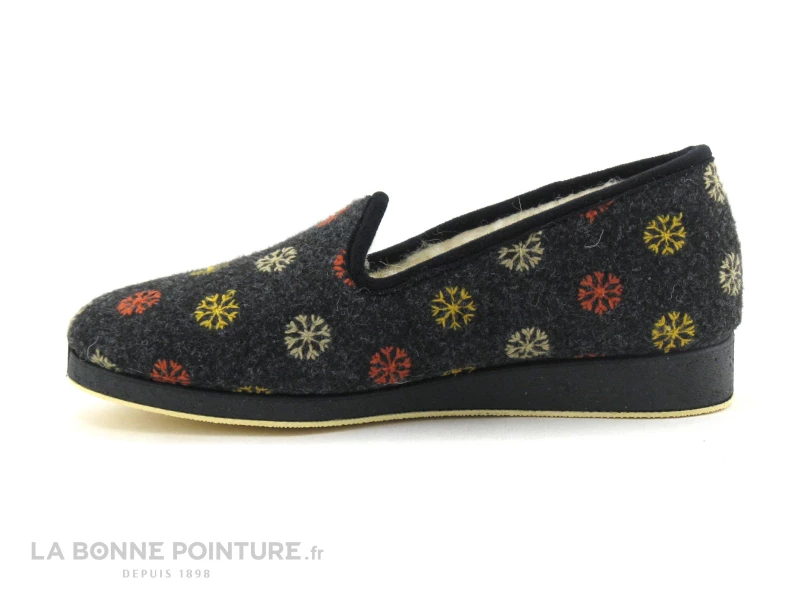 Semelflex CALOLYDIE Anthracite - Flocons - Charentaise Femme 5 Semelflex CALOLYDIE Anthracite - Flocons - Charentaise Femme – Image 3