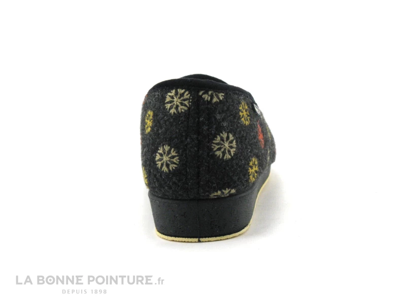 Semelflex CALOLYDIE Anthracite - Flocons - Charentaise Femme 6 Semelflex CALOLYDIE Anthracite - Flocons - Charentaise Femme – Image 4