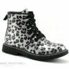 Wipop WUYIT Noir Argent Leopard - Boots Fille Avec Zip