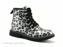 Wipop WUYIT Noir Argent Leopard - Boots Fille Avec Zip