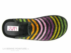 Ouf GRAVURE Gris - Rayures Multicolores - Pantoufle Mule Femme -LA BONNE POINTURE Soldes cd24607c73b9e66c561f35ea11d5d5ef img 4673.jpg 177291