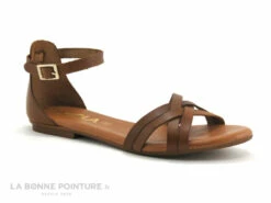 Kaola 580 Cuero - Brides Croisees - Nu-pieds Plat Femme