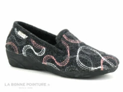 Maison Espadrille 6946 Sans Gene Chevron Noir Rose - Chausson Femme