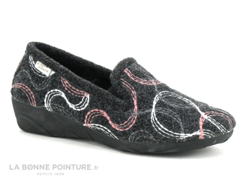 Maison Espadrille 6946 Sans Gene Chevron Noir Rose - Chausson Femme 3 Maison Espadrille 6946 Sans Gene Chevron Noir Rose - Chausson Femme