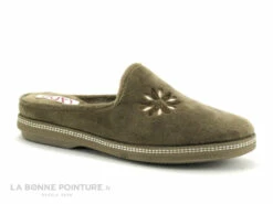 Ouf TALAIS Taupe - Velours - Pantoufle Mule Femme