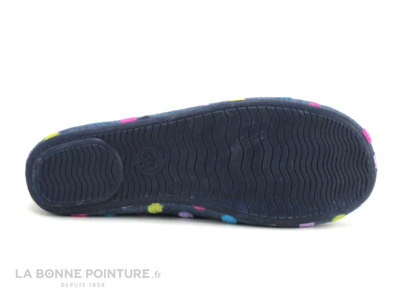 Ouf NADIS Marine - Pois Multicolores - Chausson Femme 6 Ouf NADIS Marine - Pois Multicolores - Chausson Femme – Image 4