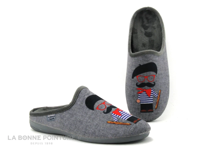 Maison Espadrille 6743-3 Gris - Bonhomme Moustachu Et Baguette 3 Maison Espadrille 6743-3 Gris - Bonhomme Moustachu Et Baguette