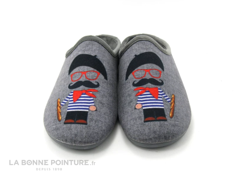 Maison Espadrille 6743-3 Gris - Bonhomme Moustachu Et Baguette 4 Maison Espadrille 6743-3 Gris - Bonhomme Moustachu Et Baguette – Image 2