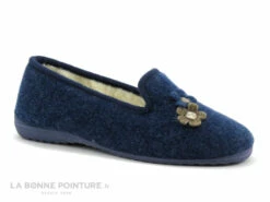 Soca 340 Indigo - Chausson Femme Bleu - 2 Fleurs - Interieur Laine -LA BONNE POINTURE Soldes cd24607c73b9e66c561f35ea11d5d5ef img 4818.jpg 165629