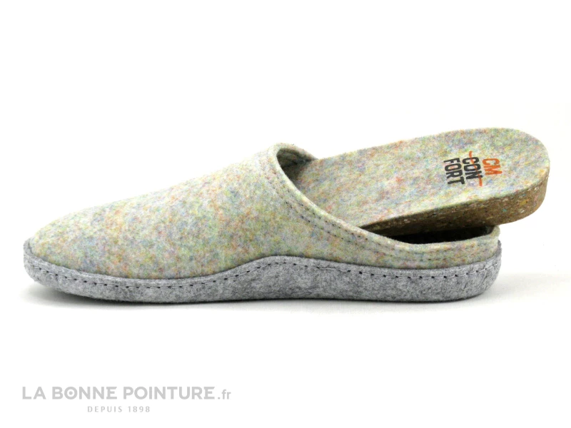CM Confort PETT Multi Gris - Pantoufle Femme Feutre Recycle 4 CM Confort PETT Multi Gris - Pantoufle Femme Feutre Recycle – Image 2