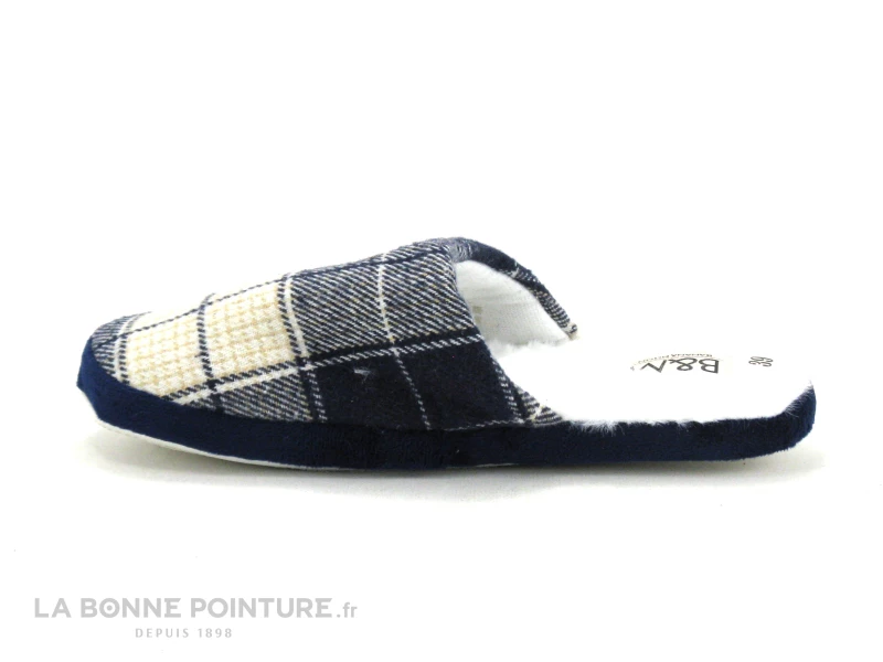 B Et M Banana Moon - REMIX Bleu Gris - Carreaux - Pantoufle Mule F 4 B Et M Banana Moon - REMIX Bleu Gris - Carreaux - Pantoufle Mule F – Image 2