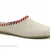 Zels 44140 Beige - Pourtour Laine Multicolore - Pantoufle Mule Femme