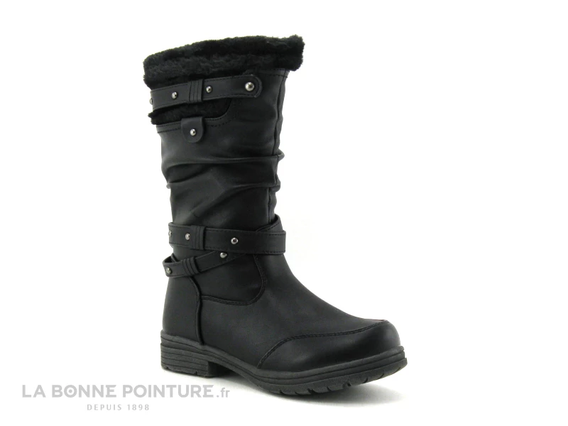 Wipop Dyna Noir-Boots Fille Fourrees Zip 3 Wipop Dyna Noir-Boots Fille Fourrees Zip