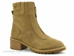 The Divine Factory QL4741 Beige - Boots Femme - Zip Dessus