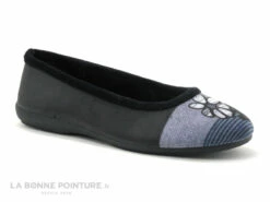 Dinamic 748-207 Noir - Pantoufle Femme Fleur