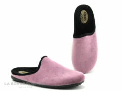 Selkis 22325 Mauve - Pantoufle Mule Femme En Velours