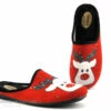 Selkis 22399 Rouge - Renne Et Etoiles - Pantoufle Velours Femme