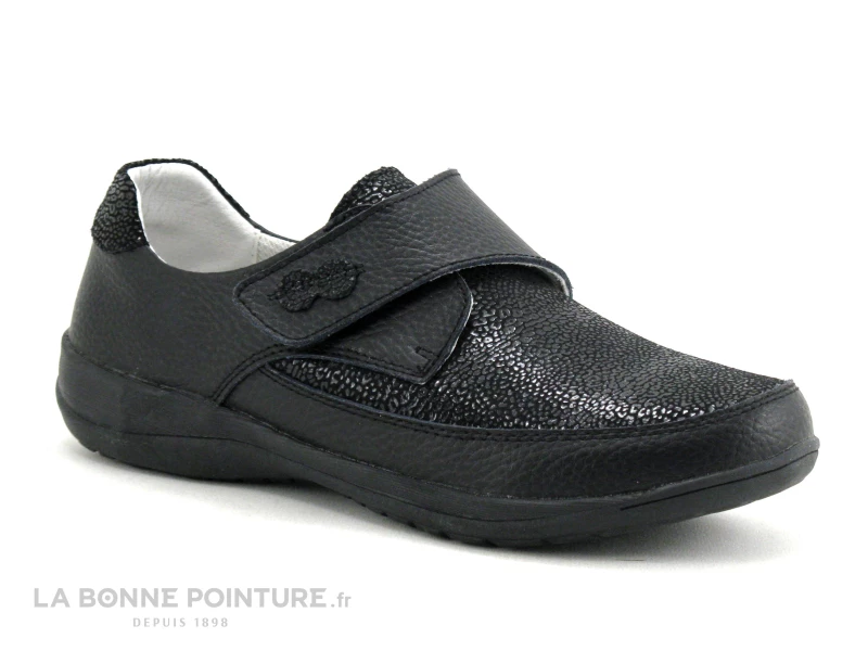 TopWay B843074 Noir - Noir Craquele Brillant - Chaussure Femme Velcro 7 TopWay B843074 Noir - Noir Craquele Brillant - Chaussure Femme Velcro – Image 5