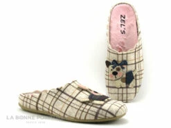 Zels 41162 Beige Carreaux - Chiens - Pantoufle Mule Femme -LA BONNE POINTURE Soldes cd24607c73b9e66c561f35ea11d5d5ef img 5291.jpg 178009