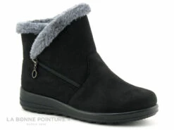 Sweet R CRUCHO Noir - Bottine Femme Interieur Fourrure Grise