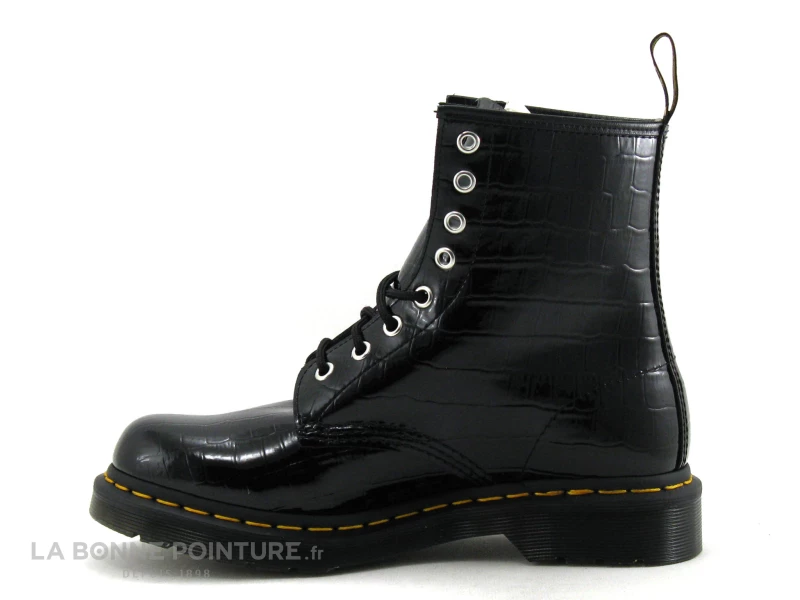 Dr. Martens Dr Martens 1460 Black Patent Croco - 26262001 - Boots Noir Verni 5 Dr. Martens Dr Martens 1460 Black Patent Croco - 26262001 - Boots Noir Verni – Image 3