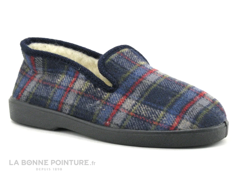 Lollans 001 TJ21153 - Charentaise Homme Fourre - Ecossais Bleu Gris 3 Lollans 001 TJ21153 - Charentaise Homme Fourre - Ecossais Bleu Gris