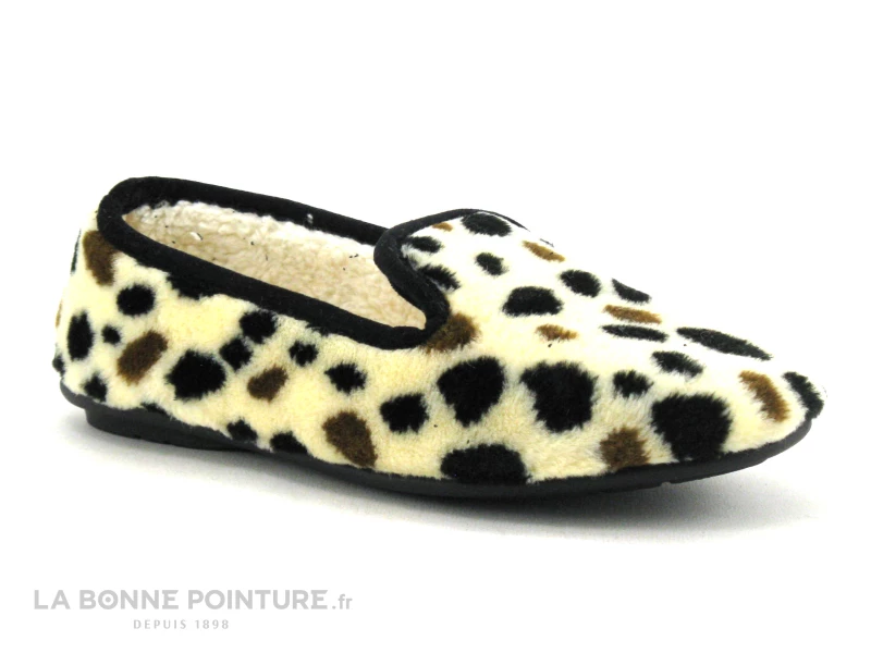 RYB 227005 Beige - Pois Marron Et Noirs - Chausson Femme 3 RYB 227005 Beige - Pois Marron Et Noirs - Chausson Femme